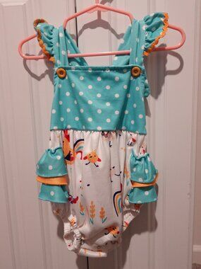 Marie Nicole Cross Back Sunsuit: 6/12M